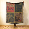 Pride and Prejudice woven throw blanket with vintage Jane Austen book cover design, literary gift for readers